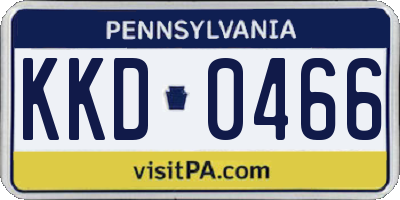 PA license plate KKD0466