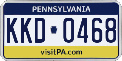 PA license plate KKD0468