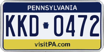 PA license plate KKD0472