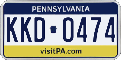 PA license plate KKD0474