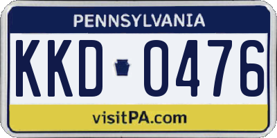PA license plate KKD0476