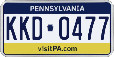 PA license plate KKD0477