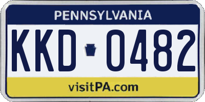 PA license plate KKD0482