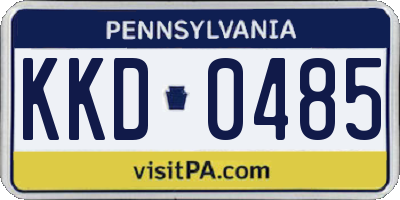 PA license plate KKD0485