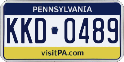 PA license plate KKD0489