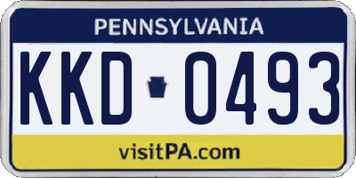 PA license plate KKD0493