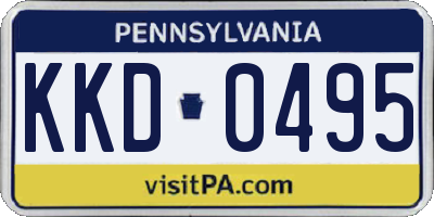 PA license plate KKD0495