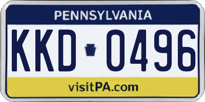 PA license plate KKD0496