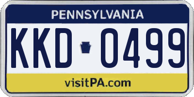 PA license plate KKD0499