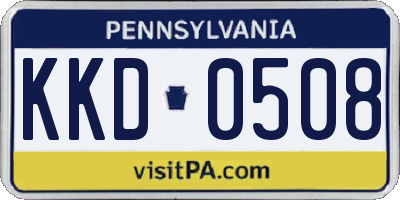 PA license plate KKD0508