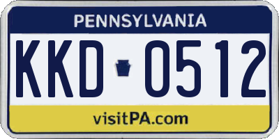 PA license plate KKD0512