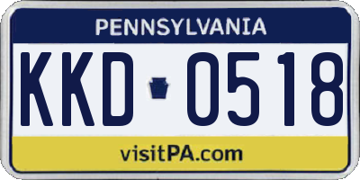 PA license plate KKD0518