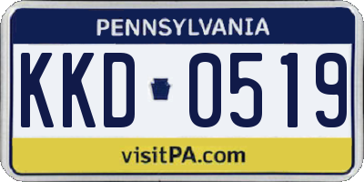PA license plate KKD0519