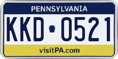 PA license plate KKD0521