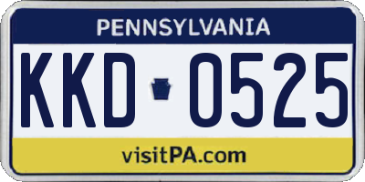 PA license plate KKD0525