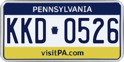 PA license plate KKD0526