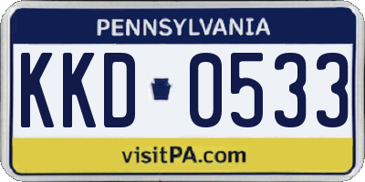 PA license plate KKD0533