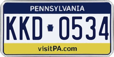 PA license plate KKD0534