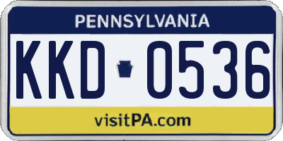PA license plate KKD0536