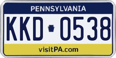 PA license plate KKD0538