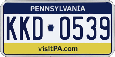 PA license plate KKD0539