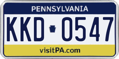 PA license plate KKD0547