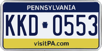 PA license plate KKD0553