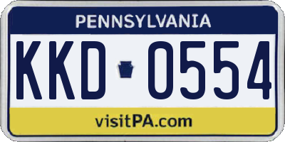PA license plate KKD0554