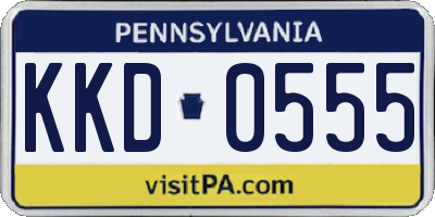 PA license plate KKD0555