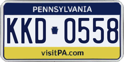 PA license plate KKD0558