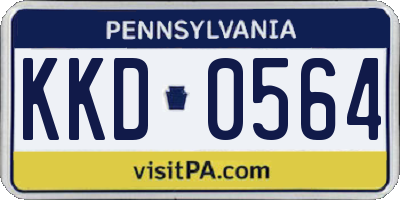 PA license plate KKD0564