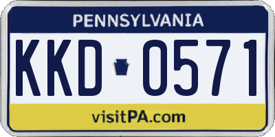 PA license plate KKD0571