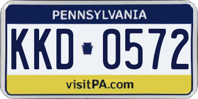 PA license plate KKD0572