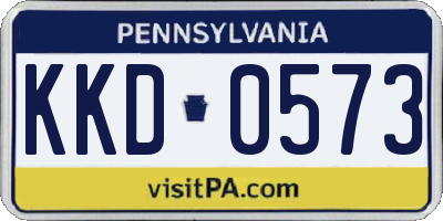 PA license plate KKD0573
