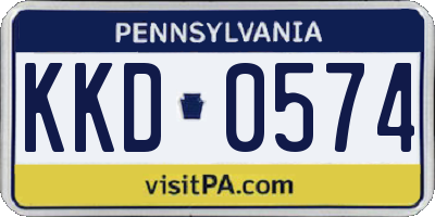 PA license plate KKD0574