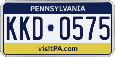 PA license plate KKD0575