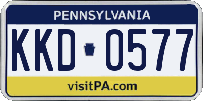 PA license plate KKD0577