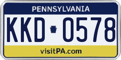 PA license plate KKD0578