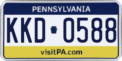 PA license plate KKD0588