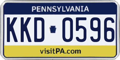 PA license plate KKD0596
