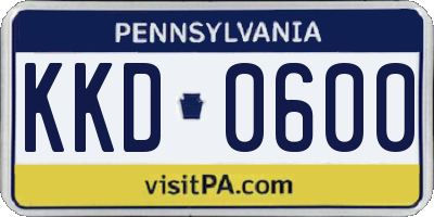 PA license plate KKD0600