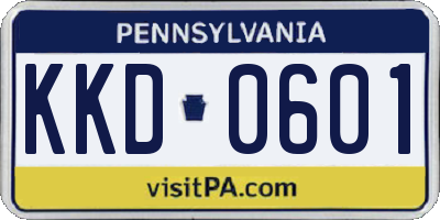 PA license plate KKD0601