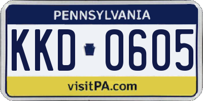 PA license plate KKD0605