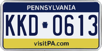 PA license plate KKD0613
