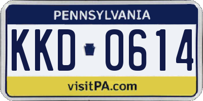 PA license plate KKD0614