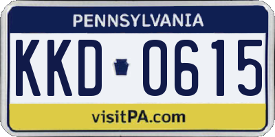 PA license plate KKD0615