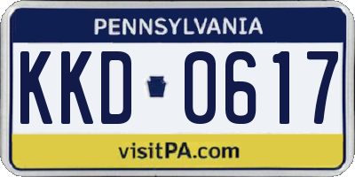 PA license plate KKD0617