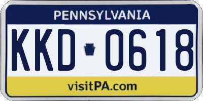 PA license plate KKD0618