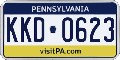 PA license plate KKD0623