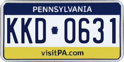 PA license plate KKD0631